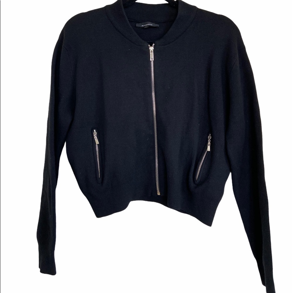 Olivaceous Cropped Black Bomber Jacket - Picture 9 of 9